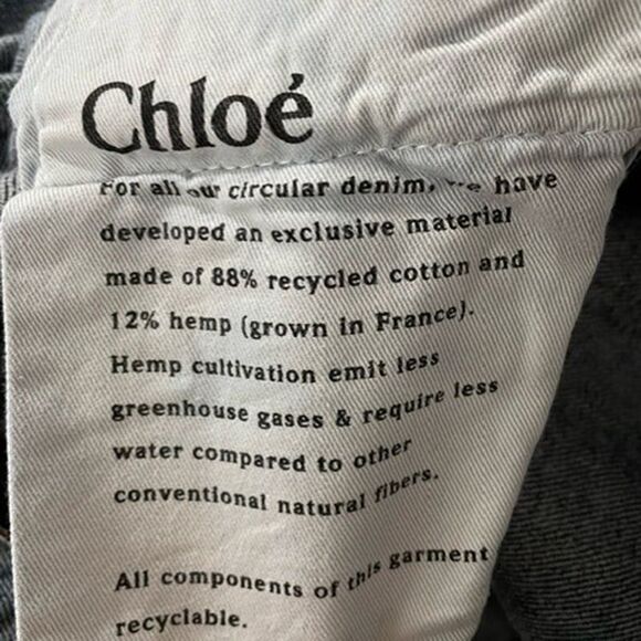 Chloé High-Waisted Wide-Leg Jeans in Blue Cotton Denim - Picture 3 of 3